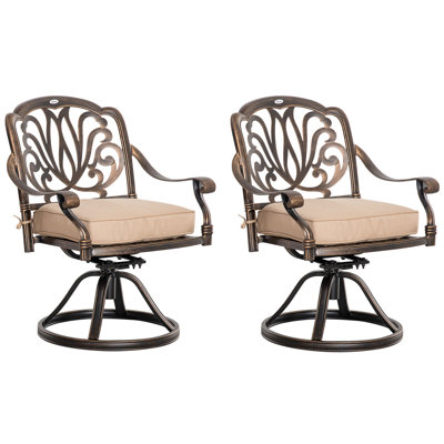 Chaise berçante d'extérieur en métal avec coussins Tateos