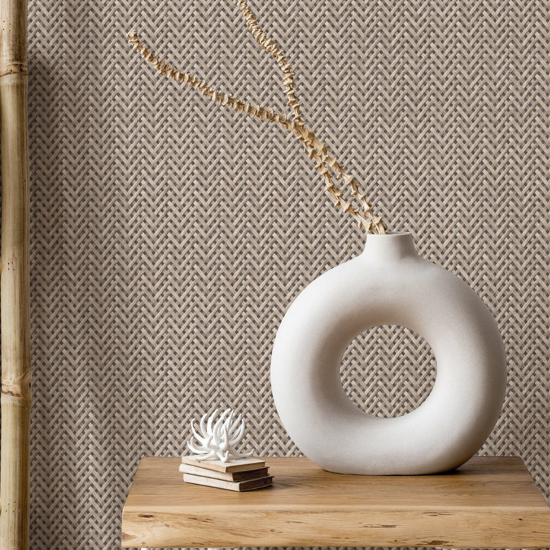 Branach Nordic Style Ceramic Round Vase in White, 14cm H x 13cm W x 1.5cm D