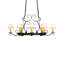 Lustre ovale forgé à la main 8 lumières de 56 po de long avec 8 lumières