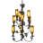 Grunwald 9 - Light Dimmable Sputnik Modern Linear Chandelier