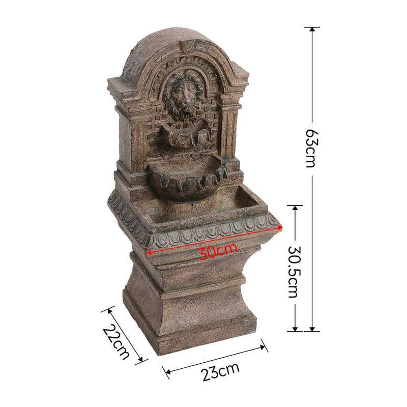Lapta Wood Floor Fountain with Lights