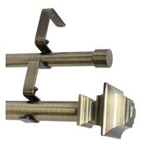 Porter Polished Brass Double Curtain Rod 88-120x1.25