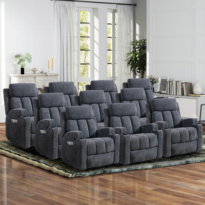 Dartee 33.07"W Manual Massage Recliner Chair With Heating Function & Dual Cup Holders - Soft Microfiber Home Theater Seating