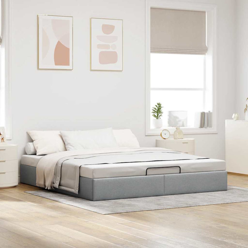 Ayssa Upholstered Bed Frame, Super King (6'), Light Grey