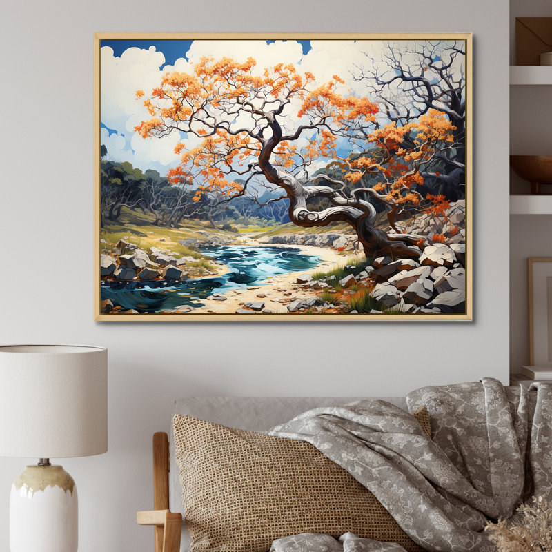Éveil fauve du chêne I, Cadre flottant naturel, H 16 po x l 32 po x P 1 po