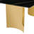 Modern Glam Faux Marble Rectangular Dining Table with 6 Black Faux Leather Cantilever Chairs for Small Spaces-814021182