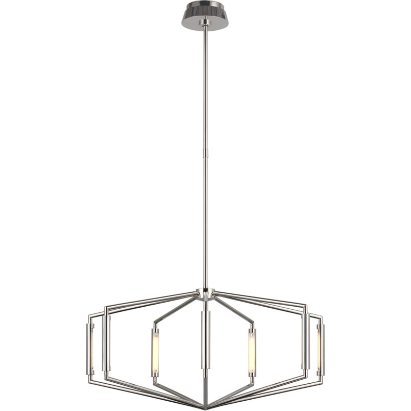 Kelly Wearstler Appareil 30" Low Profile Chandelier, Polished Nickel