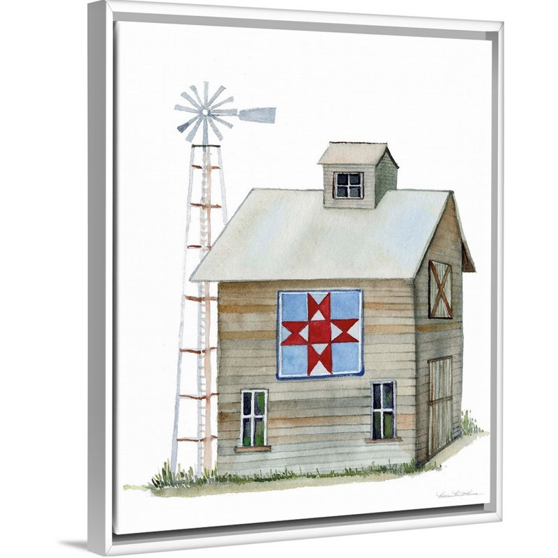«Life on the Farm Barn Element III», reproduction sur toile, H 16 po x l 13 po x P 1,75 po, Cadre flottant blanc
