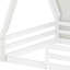 Full Size Floor Bed With White Teepee, Pink Accents, And Design, Guardrails For Naps Pink+White Tent, Solid Wood Structure,
