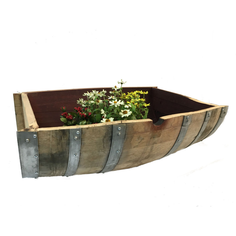Pot à fleurs fendu en chêne laqué 26 po x L 35 po x P 13 po, Brun pâle