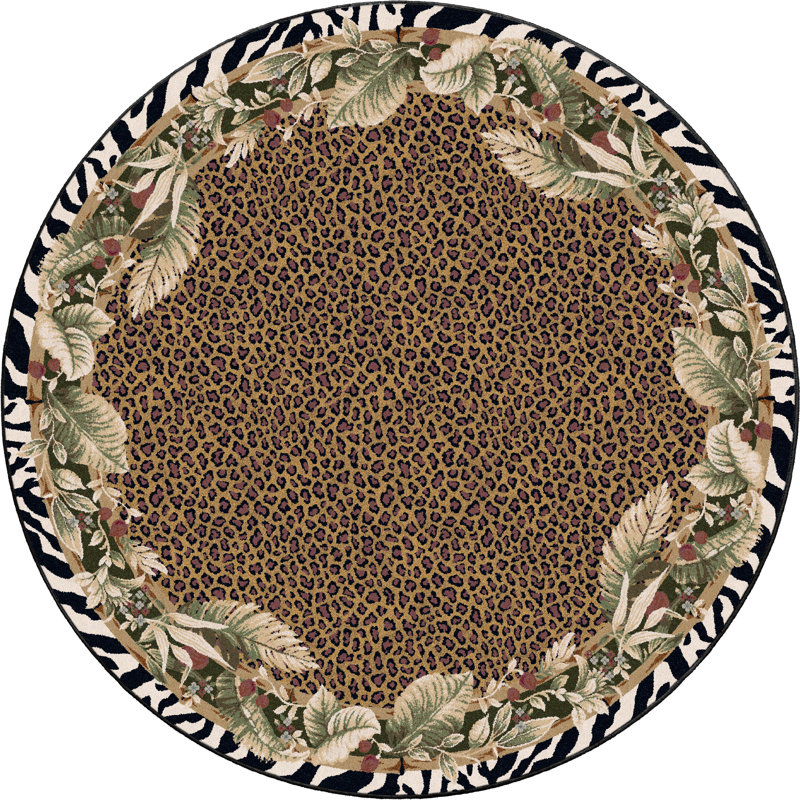 Tapis Alminus Jungle Safari Emerald, Rond 7 pi 7 po