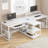 Kolya 94.5" W Two-Person Computer Desk with LED Lights-1551059122