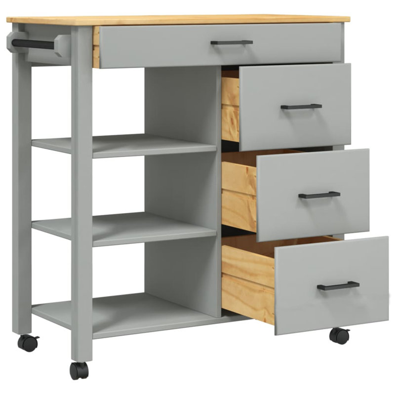 Kitchen Serving Cart, Grey