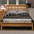 Ensemble de chambre à coucher 3 pièces, une table de chevet, un lit et une grande commode Ophelia, style rustique en bois massif