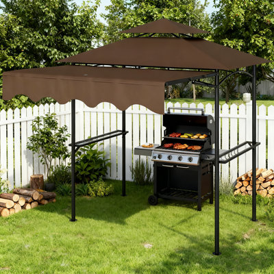 Pavillon de jardin d'extérieur avec auvent latéral 8 'x 5' Romit