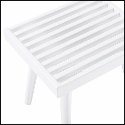 Larwich Solid Wood Slatted Bench, 19-Inch Long