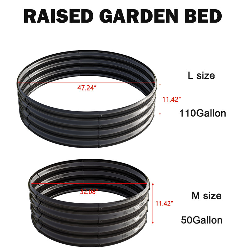 Klinedinst Metal Planter Box, Black, 11.40'' H X 32.00'' W X 32.00'' D