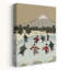 Skating Below Mount Fuji Traditional Abstract Landscape Mountain Wall Art Print 1 Piece Wrapped Canvas Wall Art-2048131165