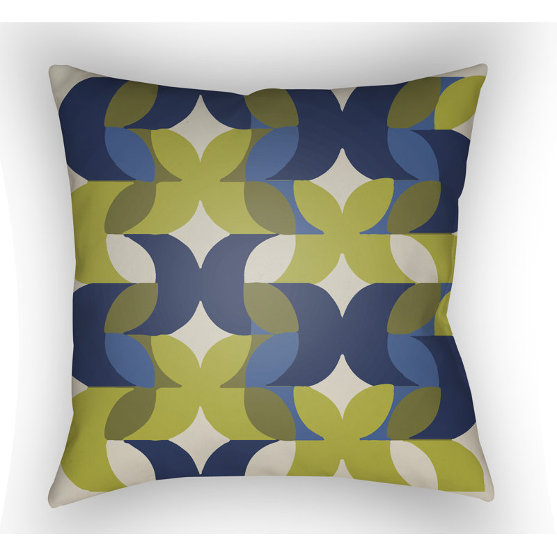 Moderne Geometric Throw Pillow, 18" H x 18" W x 4" D, Red/Orange