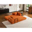 Canapé-lit convertible avec coussin cylindrique, canapé-lit pliant en velours côtelé avec structure de forme fixe, canapé-lit de salon pour la chambre à coucher (orange)-130177090-130177095