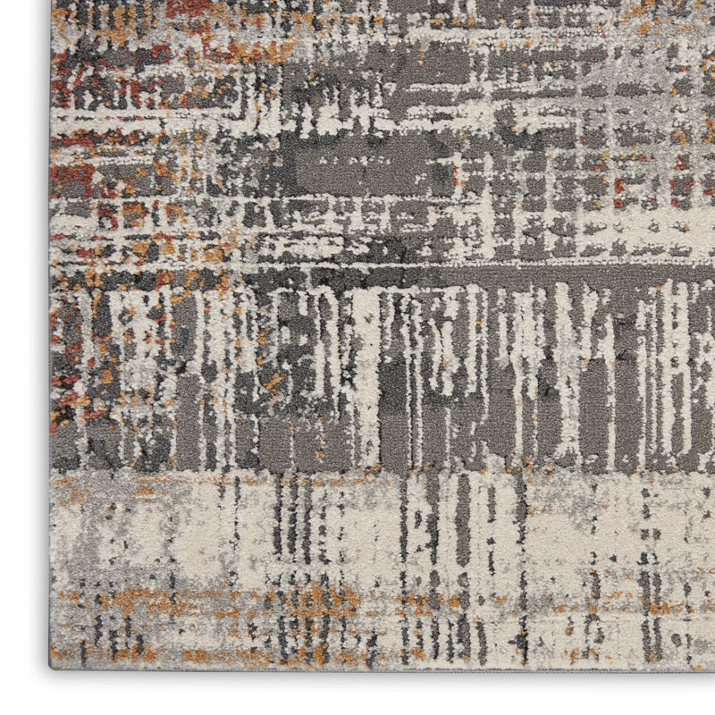 Dolson Abstract Gray Area Rug, Runner 2'2" x 7'6"