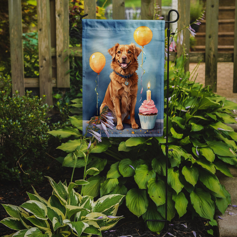 Drapeau de jardin «Happy Birthday», « Nova Scotia Duck Tolling Retriever »