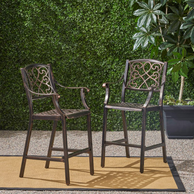 Poarch 28" Patio Bar Stool by Canora Grey