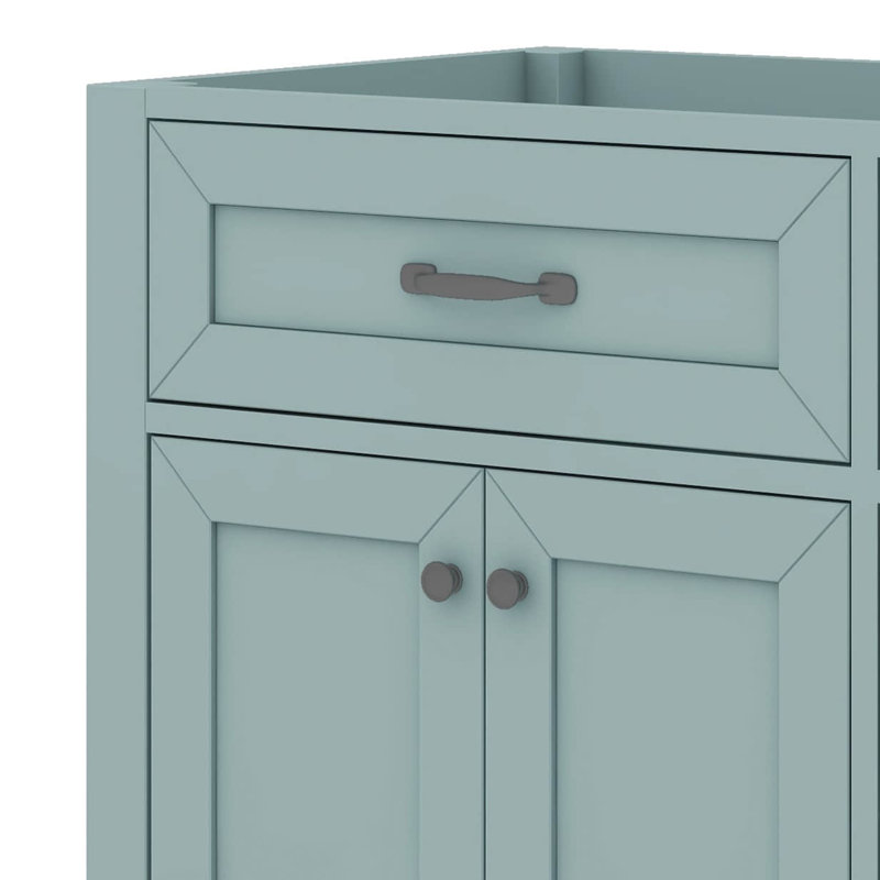 Meuble-lavabo simple 36 po avec tiroirs pratiques, Vert