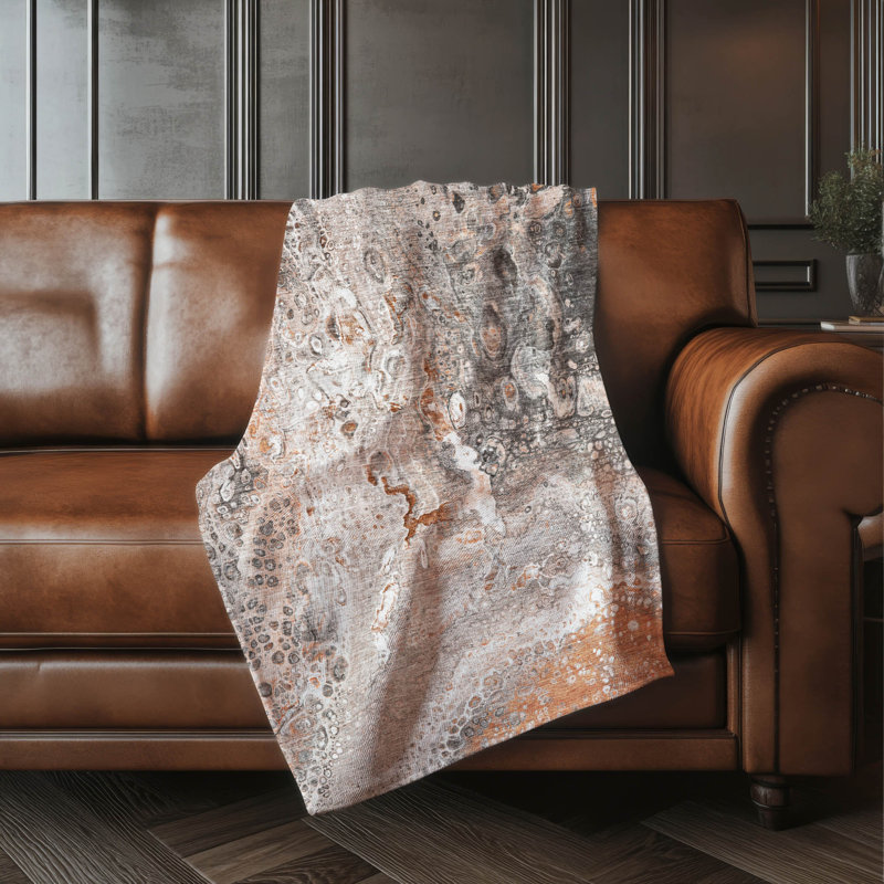 Jeté abstrait Sherpa ASB588, Terracotta