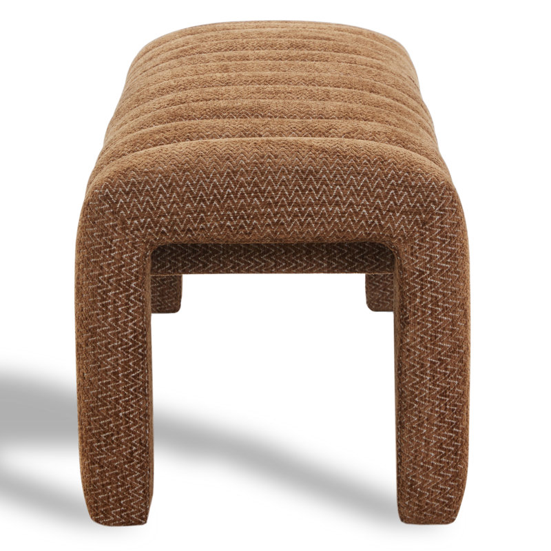 Bellisima Channel Tufted Bench, Brown
