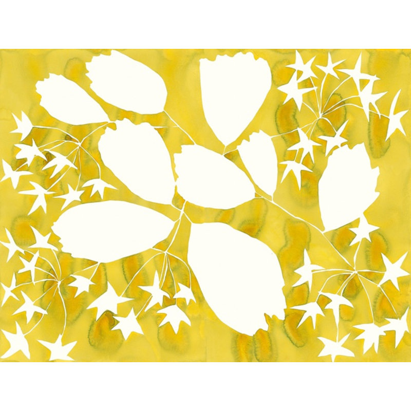 Golden Spirea Print by Kate Roebuck, Gold Framed, 28" H x 35" W