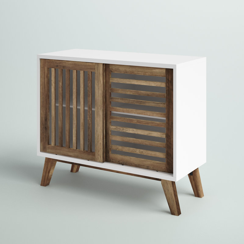 Mcquillen Accent Cabinet, White/Light Brown
