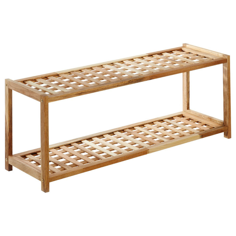 6 Pair Stackable Solid Wood Shoe Rack