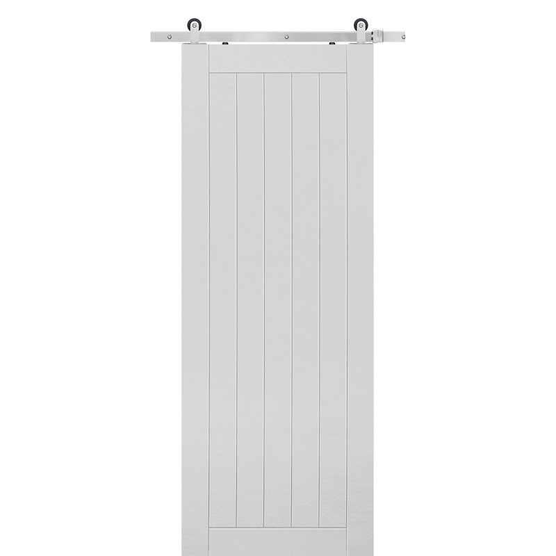 BarnCraft Solid + Manufactured Wood Primed without Installation Hardware Kit Barn Door, 42" x 84"