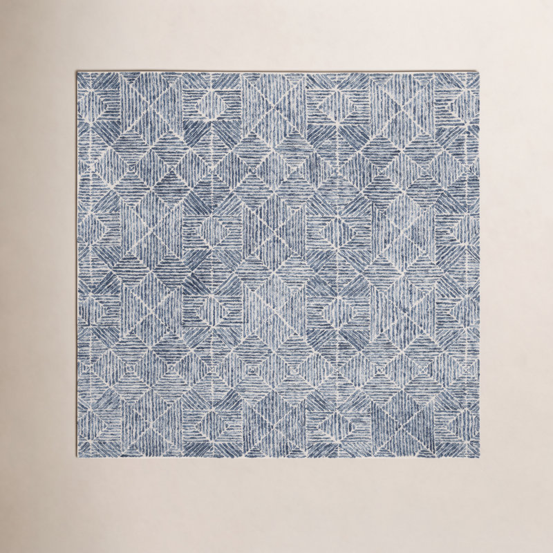 Linsly Geometric Indoor Rug, Square 6'