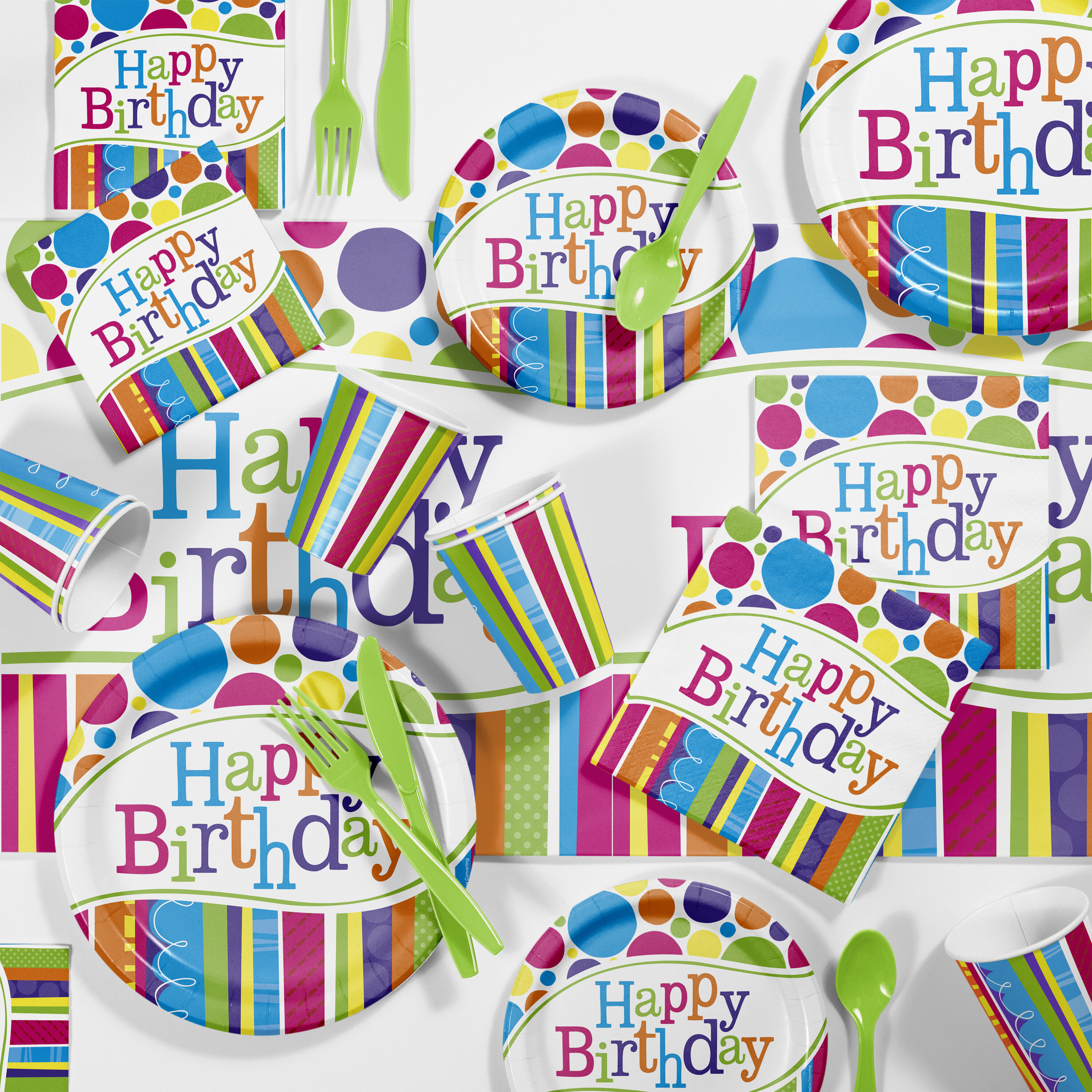 Creative Converting Disposable Paper Birthday Party Supplies Kit