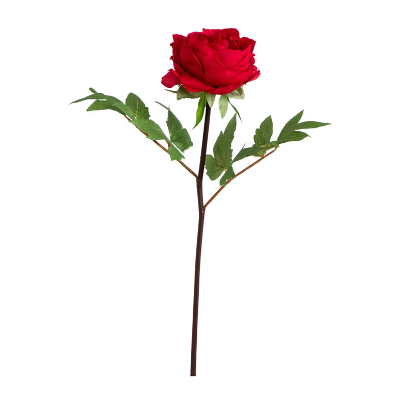 20in. Artificial Peony Flower Stems, Set of 3, Red