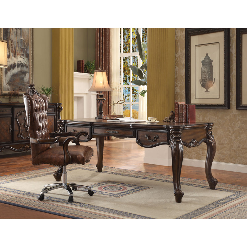 Bureau d'écriture avec chaise de bureau Vazquez, Brun