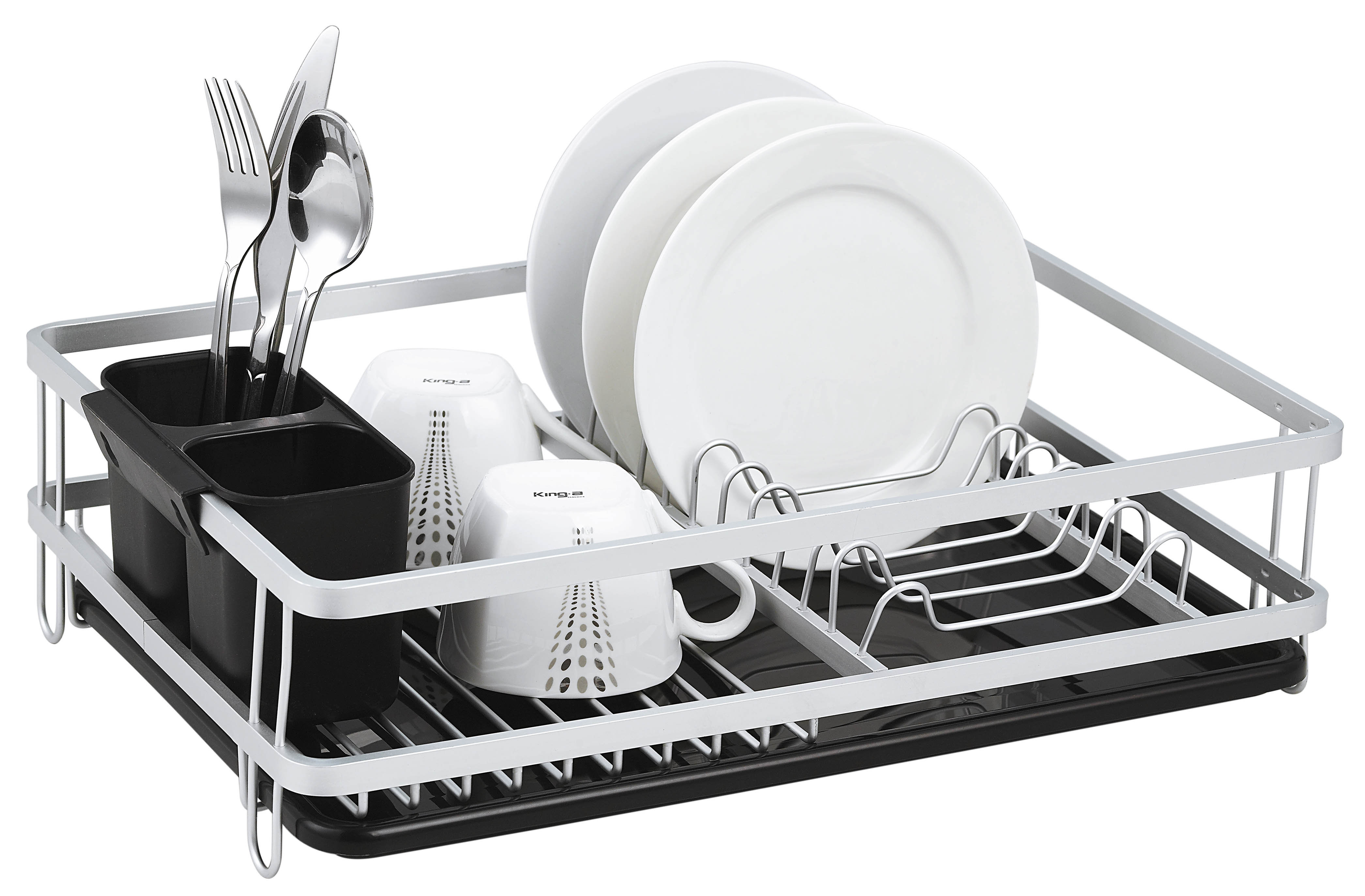 Belfry Kitchen Dish Drainer With Drip Tray,Dish Rack With Large  Capacity,Dish Drying Rack With External Cutlery Holder,Removable Draining  Board,Cup Holder,Compact Kitchen Drainers, Black