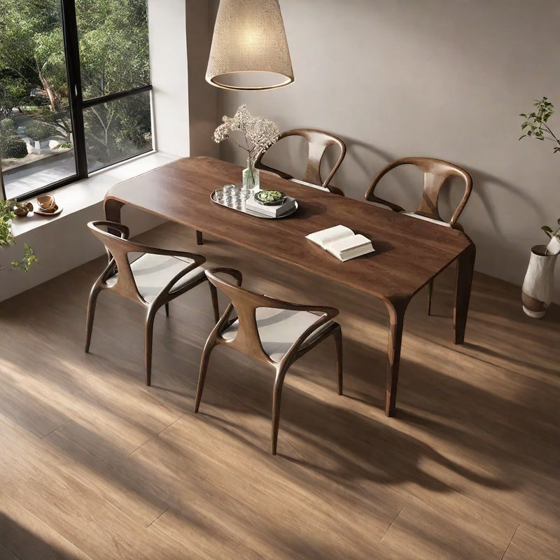 Table de salle à manger en bois de noyer avec finition à base d'eau D, H 29,5 po x L 55,1 po x l 31,4 po