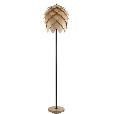 Brightech Artichoke LED Floor Lamp, Great Living Room Décor, Modern Lamp  for Living Rooms & Offices, Bohemian Standing Lamp for Bedroom Reading,  Tall Lamp with Multi-Panel Wooden Shade 