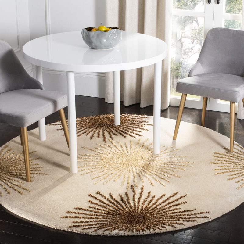 Tapis en laine et viscose touffeté à la main Amier Soho, Rond 8 pi