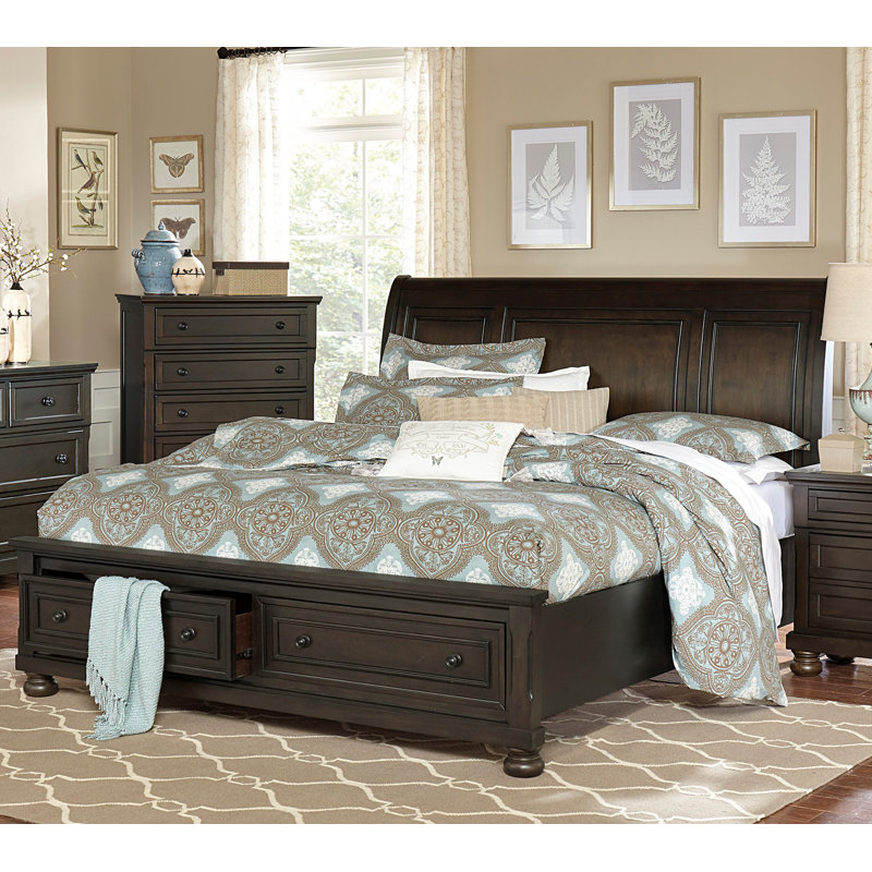 Dianna Sleigh Storage Bed, Cal King 