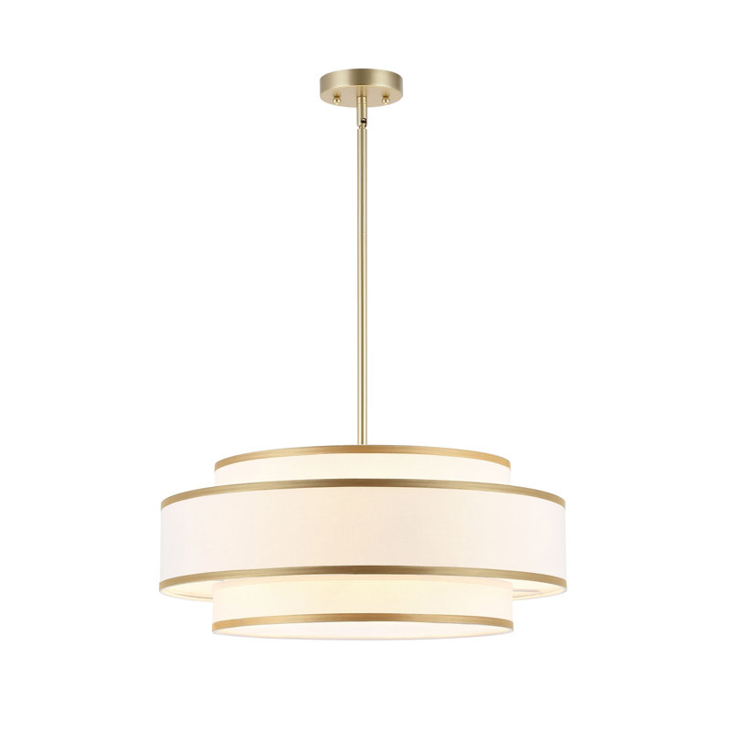 Aasim 18" Modern 4-Light Dimmable Drum Chandelier, Gold