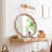 Wood Round Wavy Wall Mirror