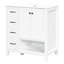 Meuble-lavabo 30 po avec comptoir, meuble-lavabo avec deux portes et deux tiroirs, bois massif, tablette ouverte, panneaux de fibres à densité moyenne, un paquet, blanc-64690527