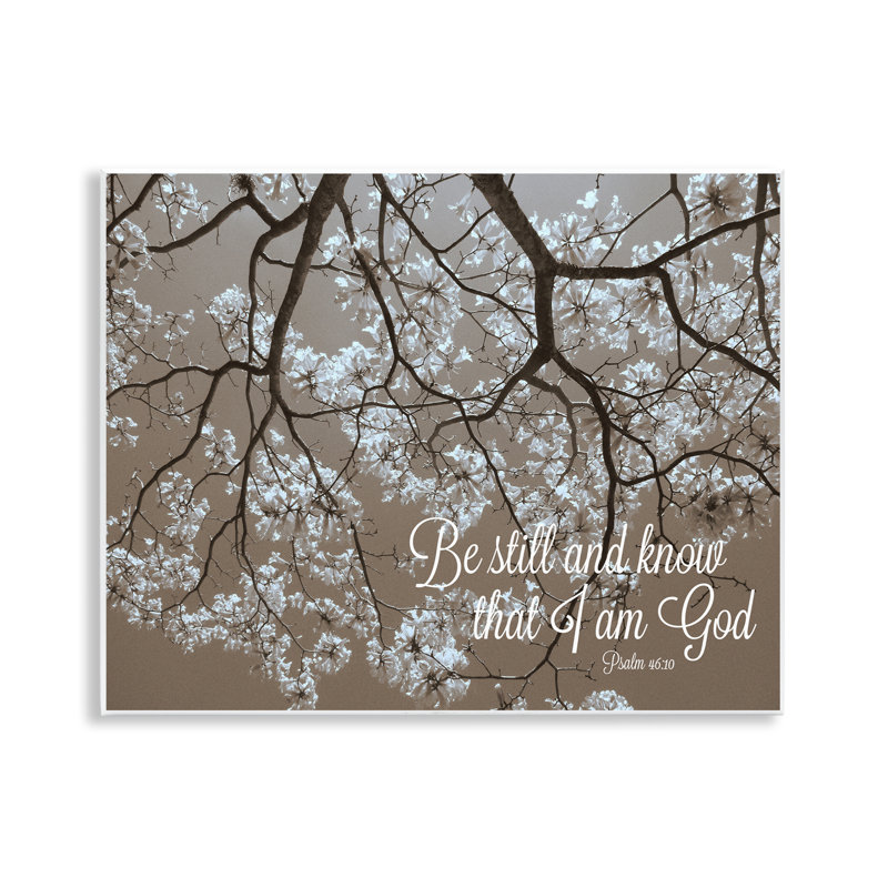 Plaque murale Be Still Apple Blossoms, design par Gail Peck