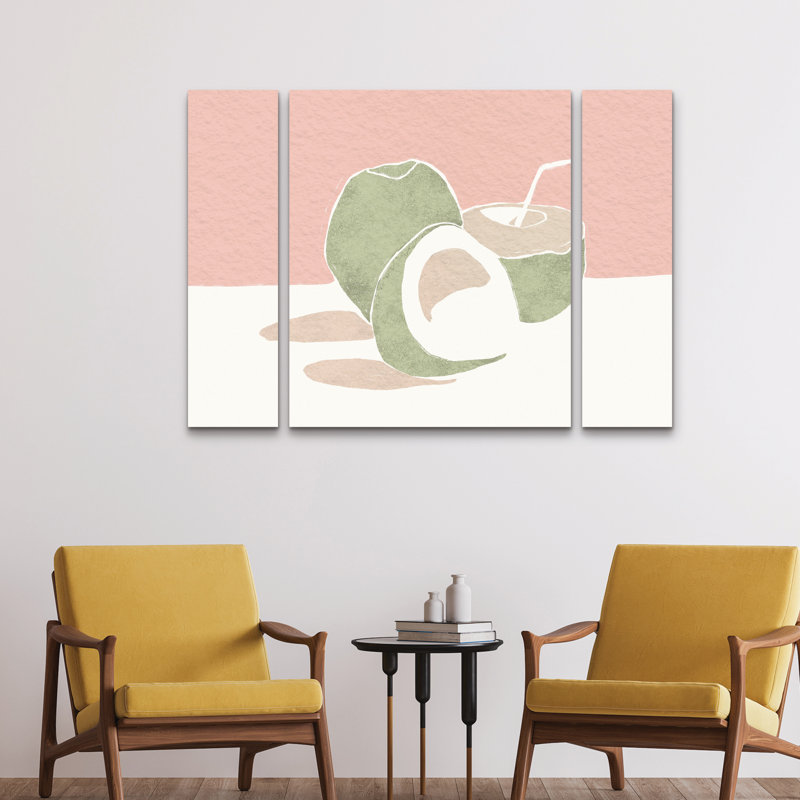 Ensemble de 3 panneaux muraux - Yuyu Pont «Coco de Bahia», art mural sur toile pour le salon, la chambre à coucher ou le bureau par Trademark Fine Art