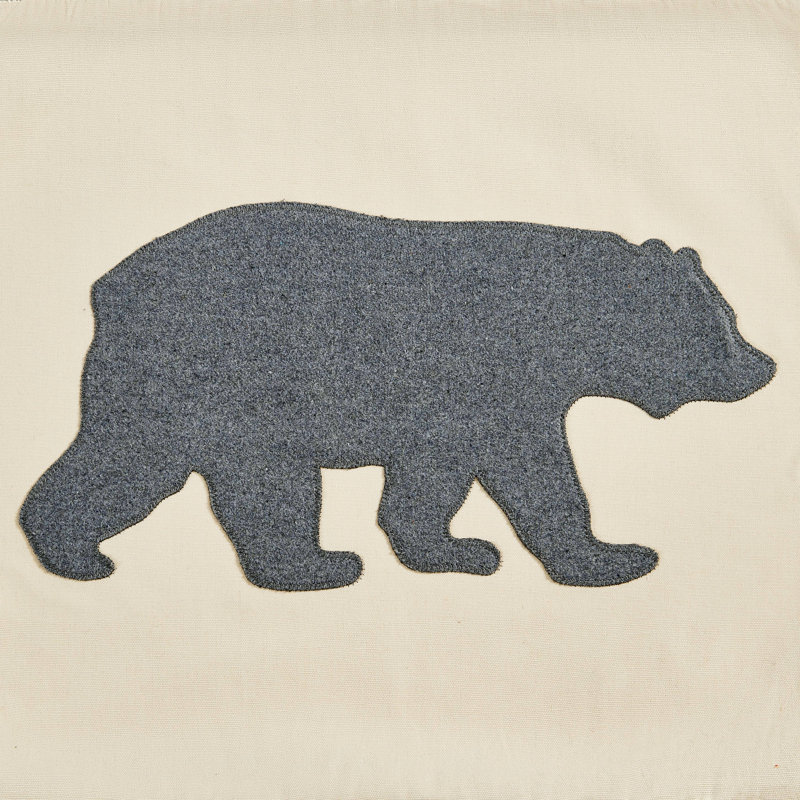 Eddie Bauer Bear Felt Throw Pillow, Grey