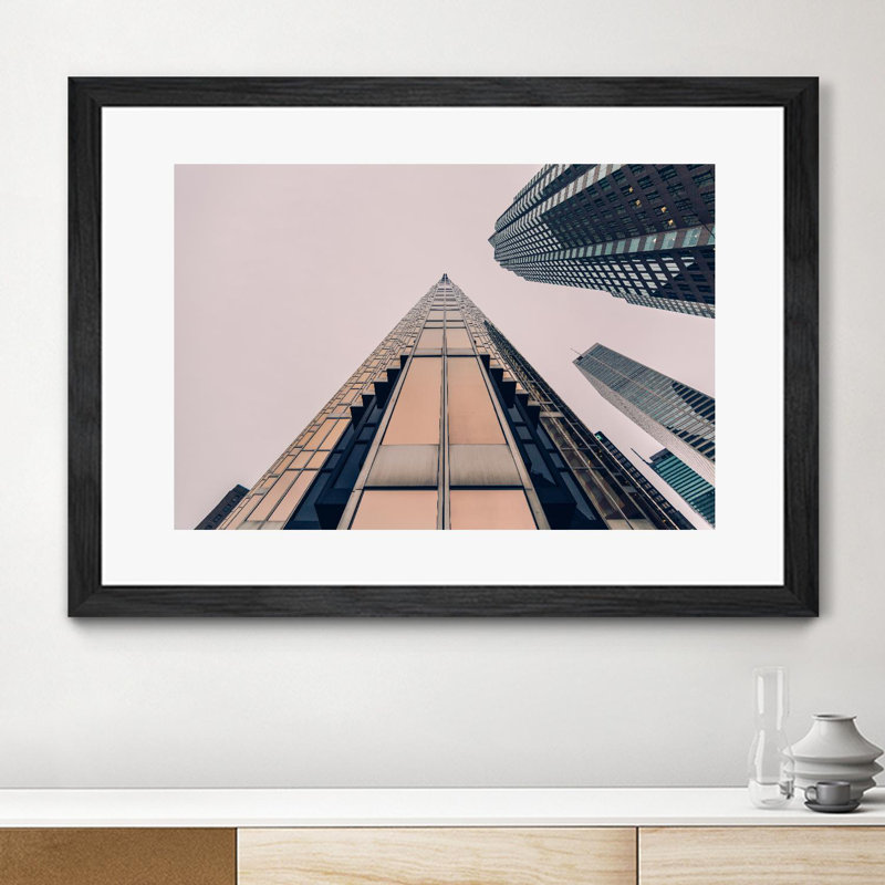 «Skyline View» mat et encadré 24 po x 36 po, Cadre noir